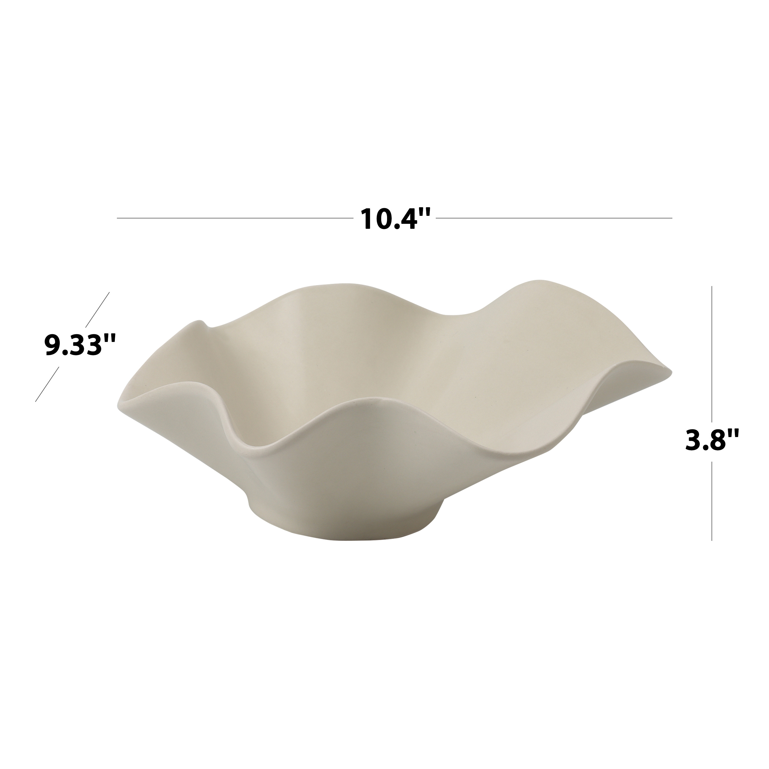Home Decor Collection Ruffle Shaped Off-White Ceramic Indoor Tabletop Decorative Bowl - Walmart.c... | Walmart (US)