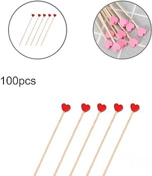 Coffee Stirring Bar Heart Shape Safe Drink Mixing Stick Lightweight Sanitary Pink | Amazon (US)