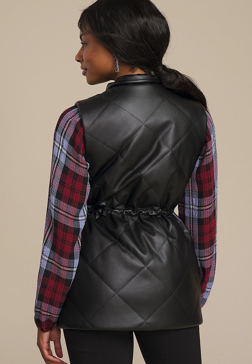 Faux Leather Quilted Vest | Maurices