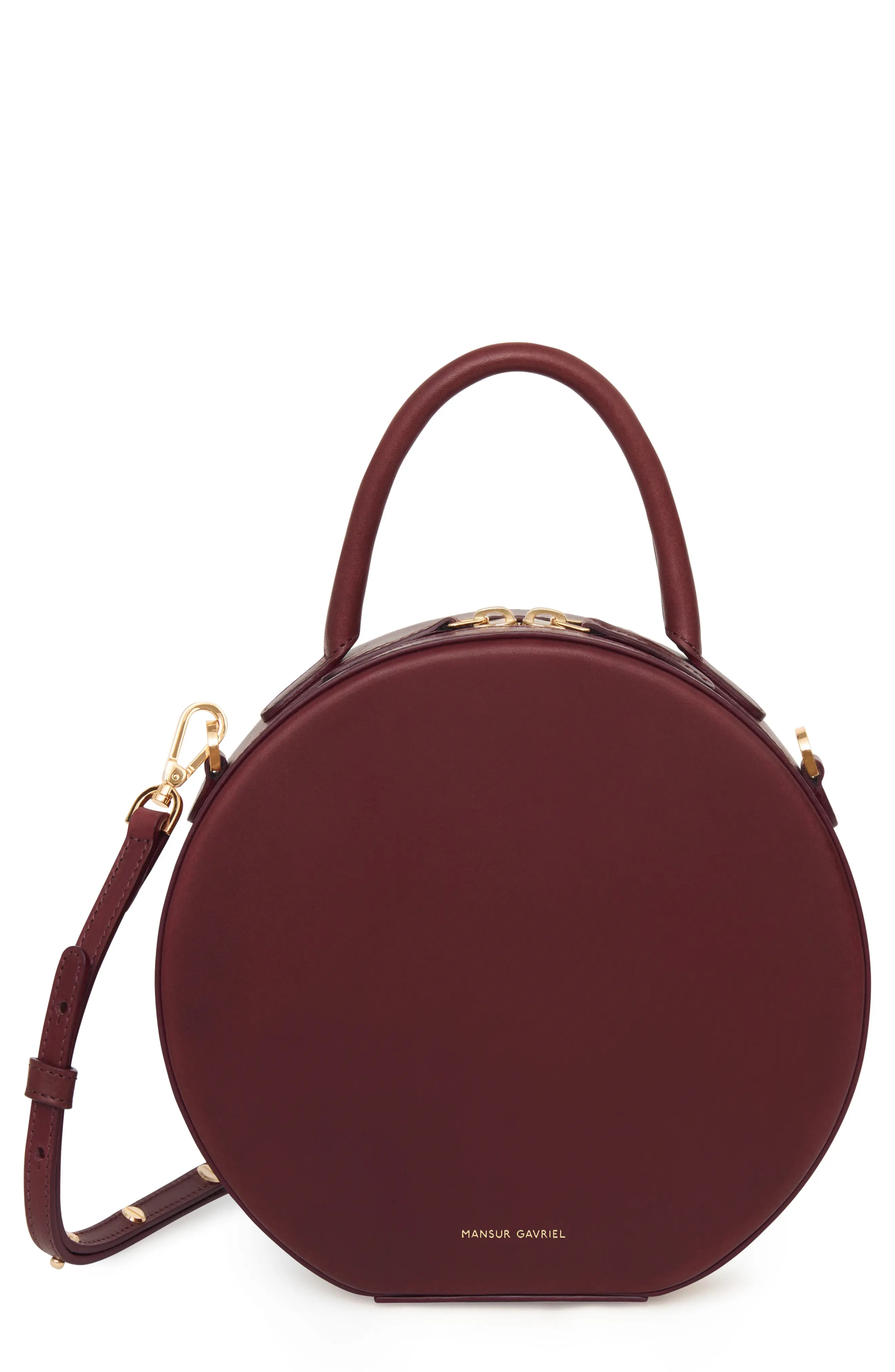 Mansur Gavriel Leather Circle Crossbody Bag - Burgundy | Nordstrom