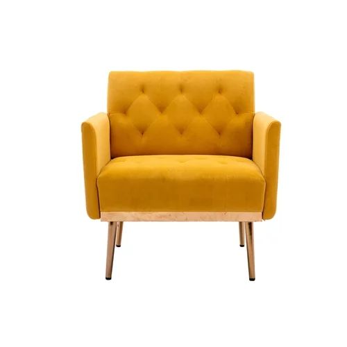 INCLAKE Velvet Upholstered Accent Chair Armchair for Living Room,Modern Leisure Single Sofa Chair... | Walmart (US)
