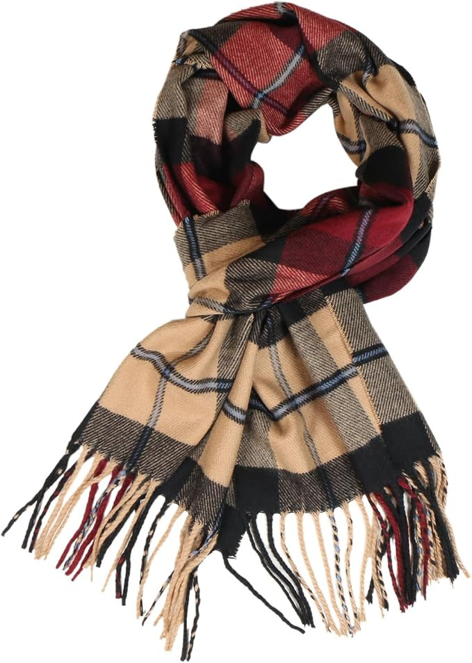 TZ Promise Herringbone Houndstooth Checked Pattern Cashmere Feel Classic Soft Luxurious Winter Sc... | Amazon (US)