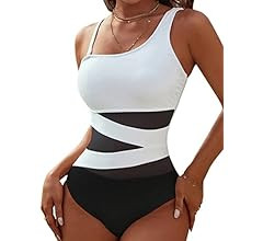 Blooming Jelly Women's Sexy One Piece Bathing Suits Slimming One Shoulder Swimsuits Mesh Swimwear | Amazon (CA)