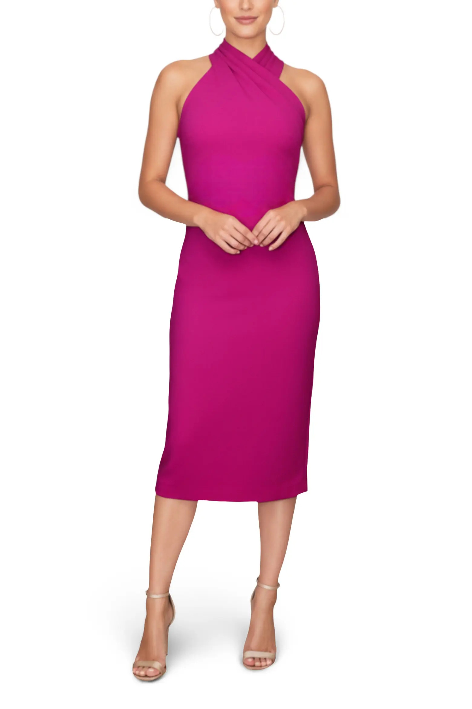Harland Crossover Halter Midi Dress (Women) | Nordstrom | Nordstrom