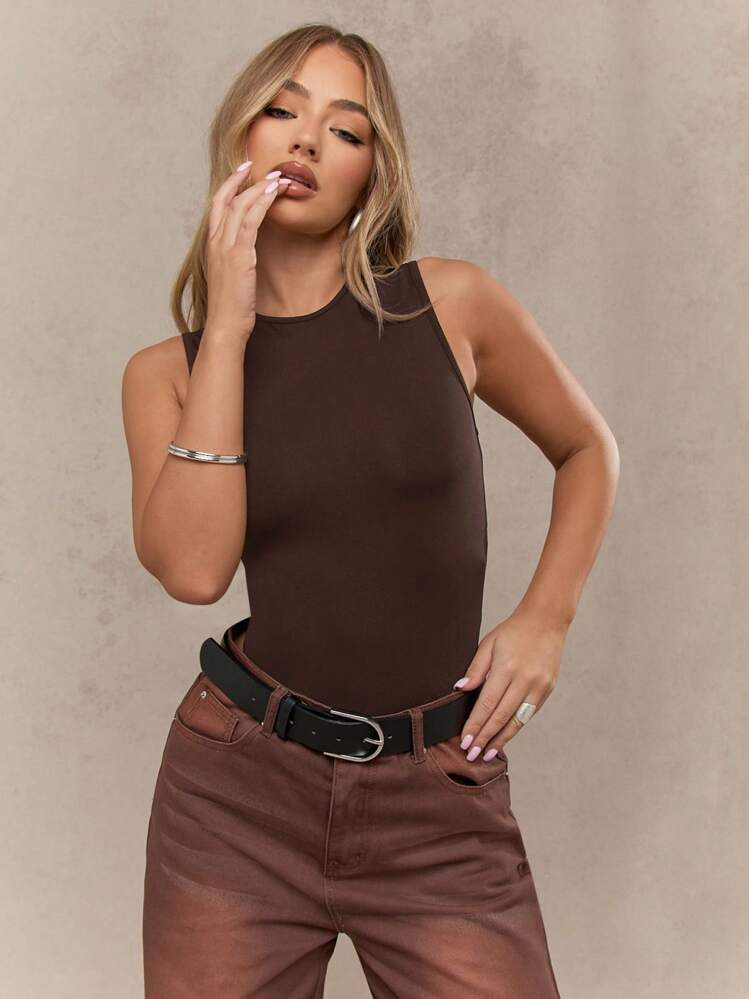 MISSGUIDED Body Sin Mangas De Cuello Alto, Estilo Top De Leotardo De Danza Básica, Ajustado Al Body, Elástico, Esencial Para Entrenamiento, Danza Y Capas Para Otoño E Invierno | SHEIN