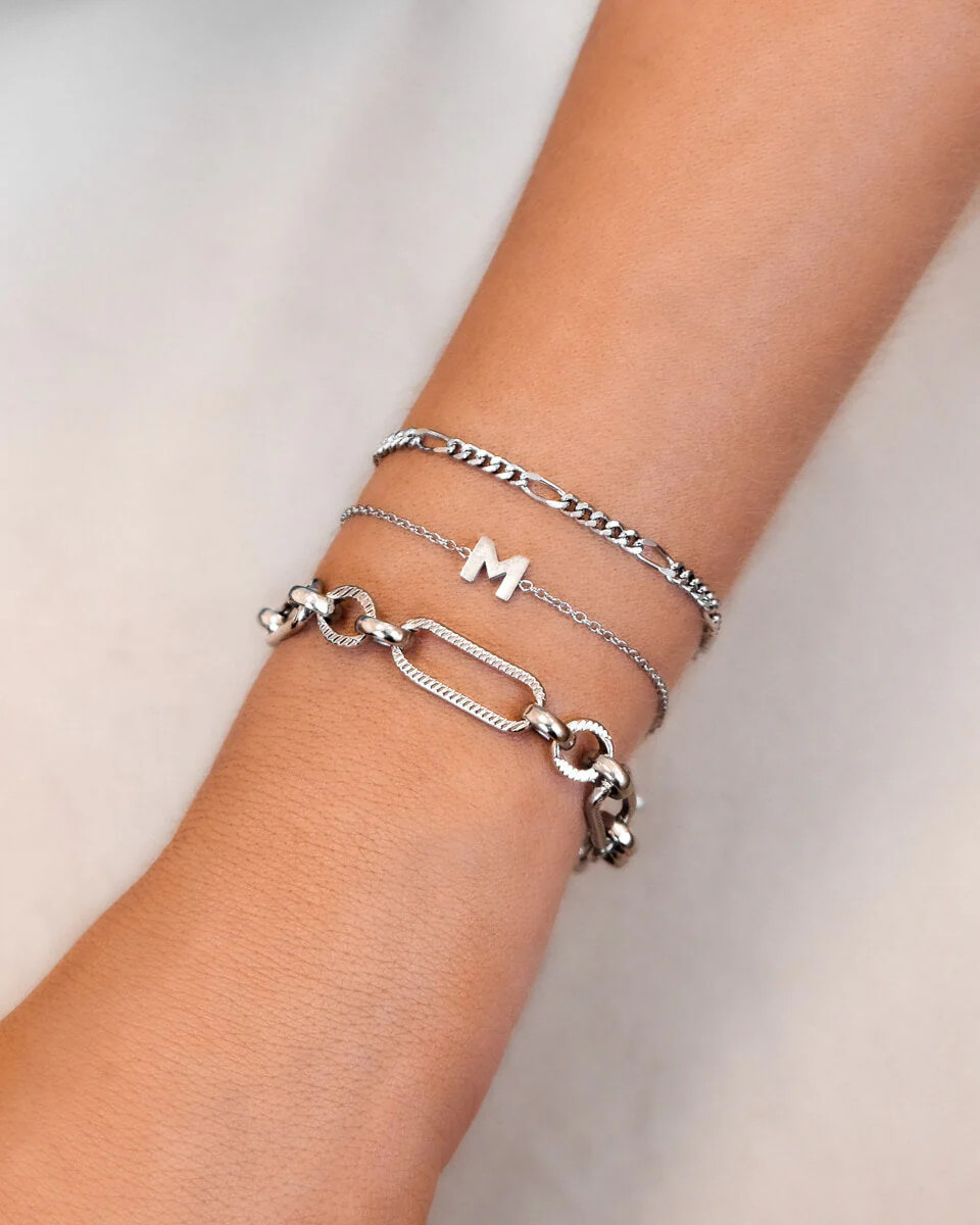 Figaro Chain Bracelet Bundle (Silver) | Abbott Lyon