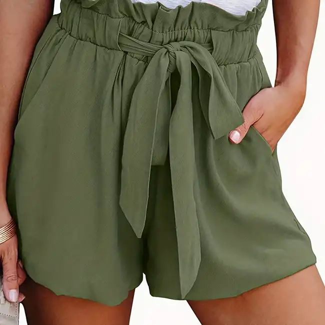 Dual Pockets Tie Front Shorts, Casual Shorts For Spring & Summer, Women's Clothing | Temu Affiliate Program