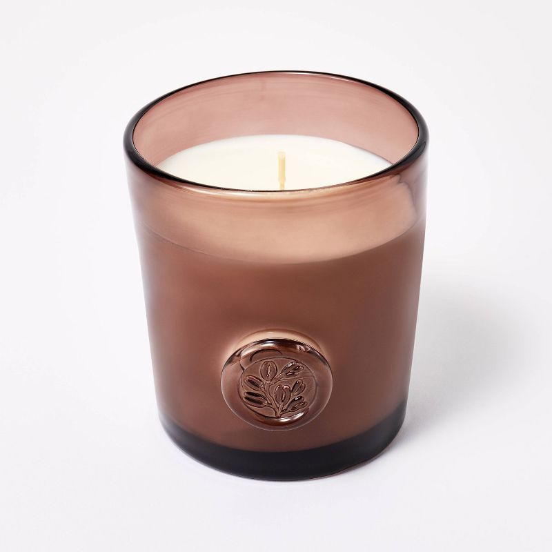 Colored Glass Candle Pomegranate & Cedar Mahogany - Threshold™ designed with Studio McGee | Target