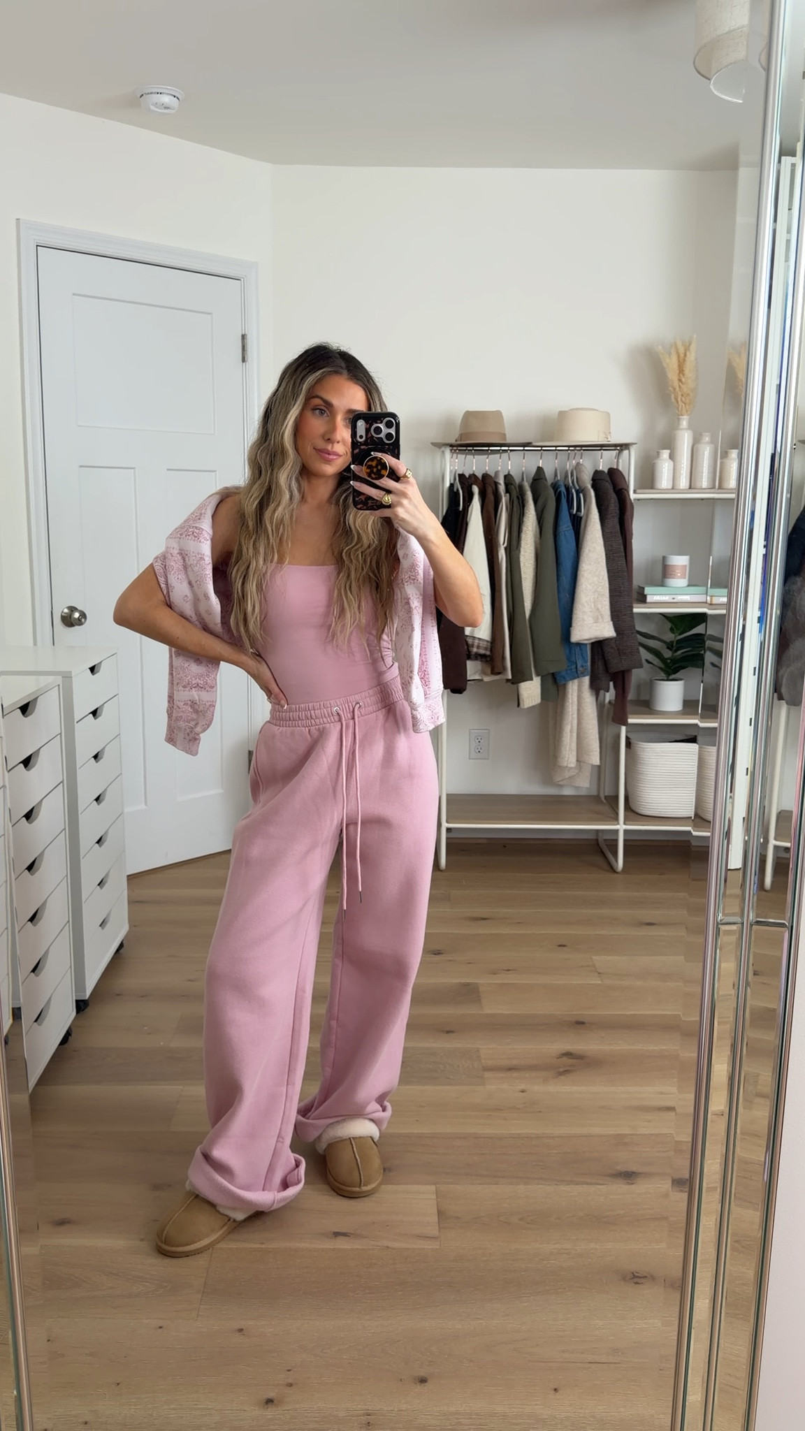 Cute & cozy loungewear outfit 
+ sweatshirt: small
+ 90s bra free cami: xs 
+ sunday wide leg sweatpants: xs regular but need a short (I’m 5’2)
+ slippers: true to size 

#LTKFindsUnder100 #LTKootd #LTKFindsUnder50