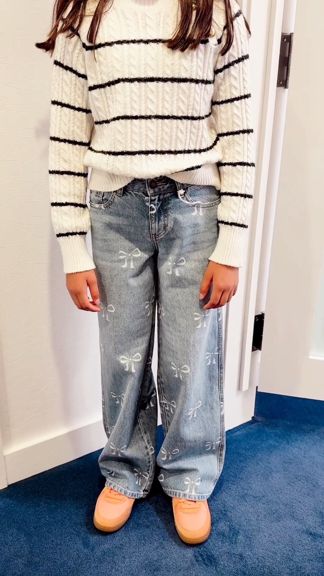 Got these cute jeans for my daughter today!  They are wide leg with a cute bow detail on them. She loved them. 

She’s 11 and pretty tall the large size 10-12 fits great  

#LTKFindsUnder100 #LTKFamily #LTKKids