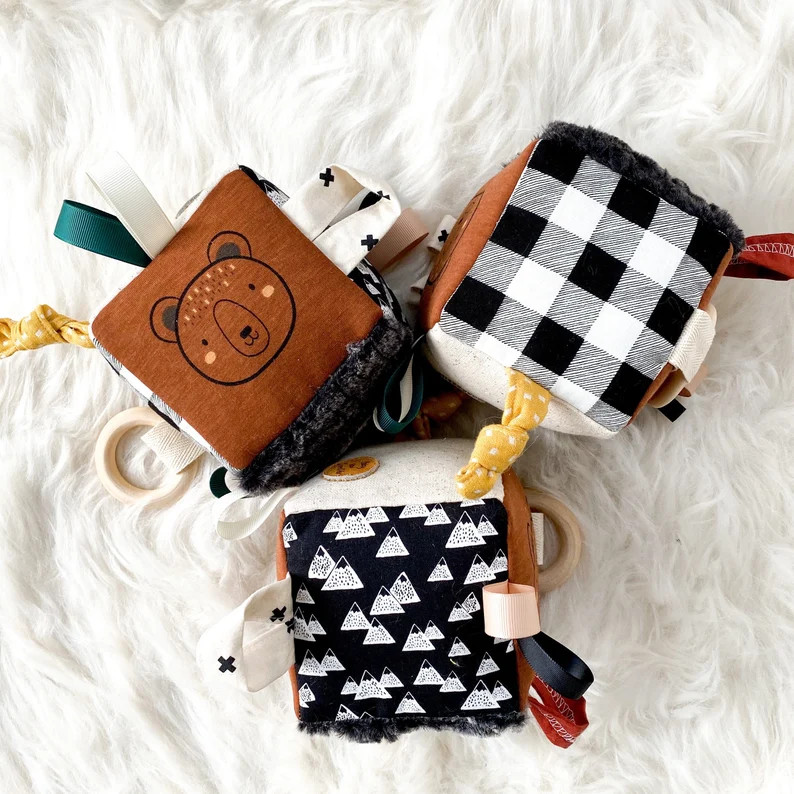 Baby Toy Block Baby Shower Gift Baby Rattle Teething Toy | Etsy | Etsy (US)