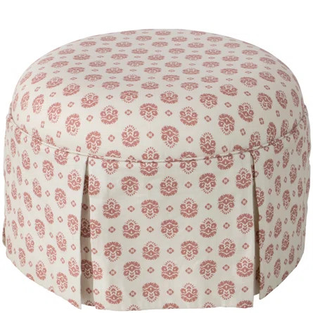 August Grove® Cousteau 25" Wide Round Floral Standard Ottoman | Wayfair | Wayfair North America