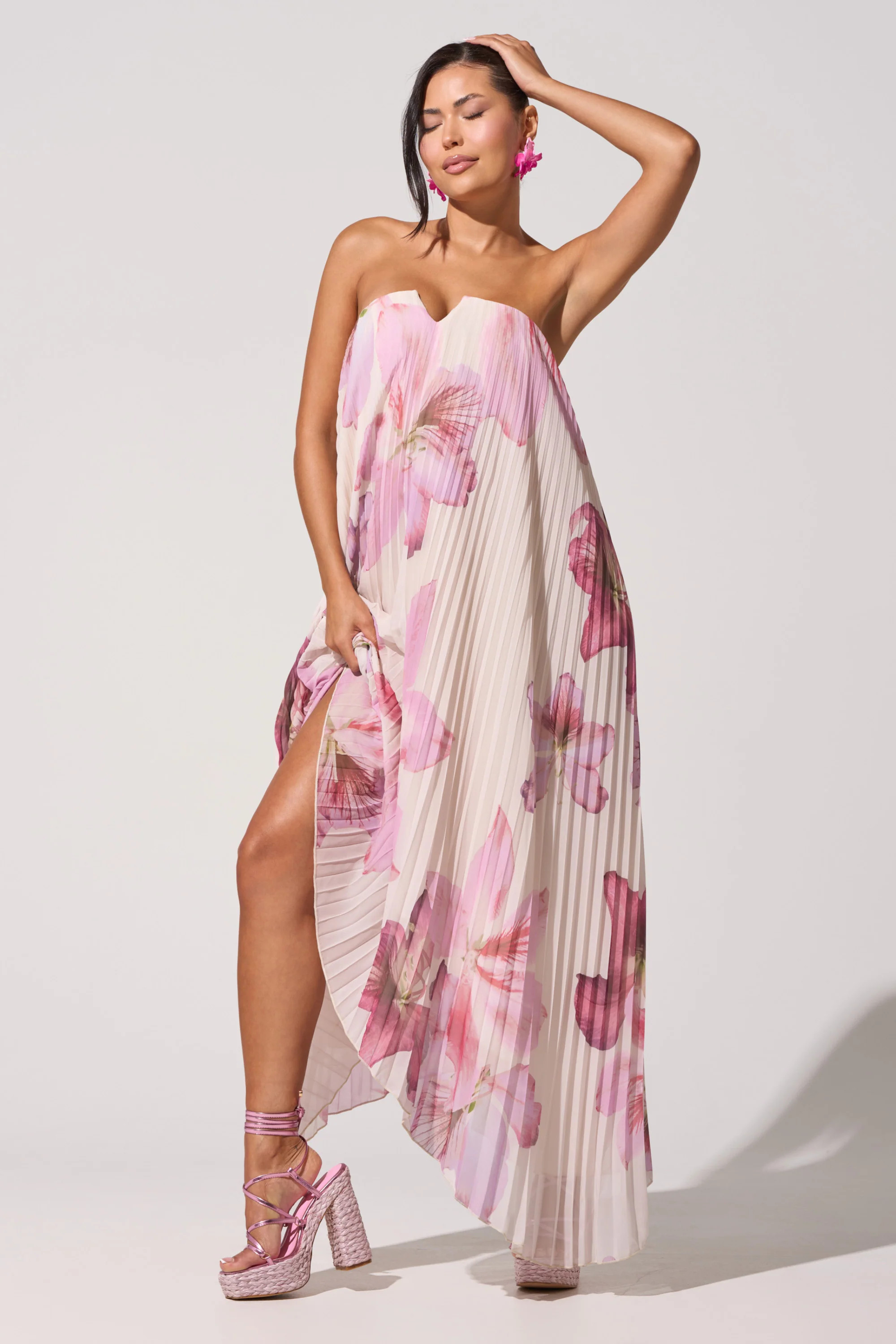 JULIANA STRAPLESS FLORAL MAXI DRESS | AKIRA