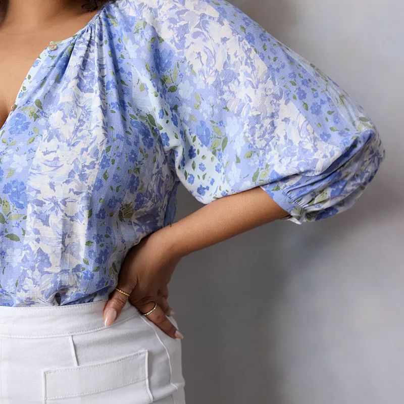 Plus Size LC Lauren Conrad Raglan Sleeve Button Front Shirt | Kohl's