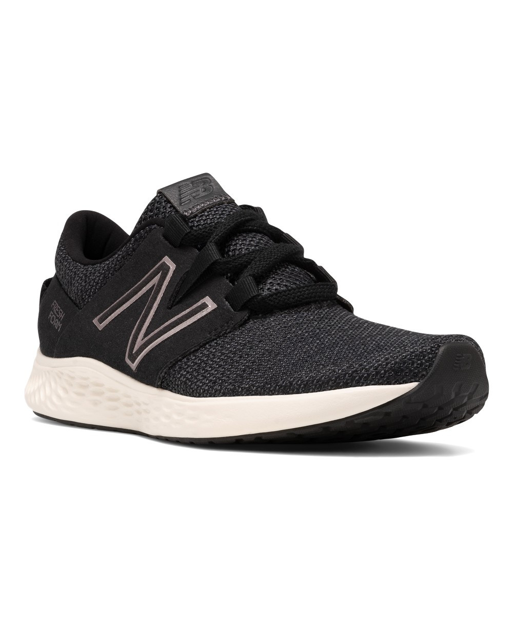 New Balance Women's Running Shoes BLACK - Black & White Knit Sneaker - Women | Zulily