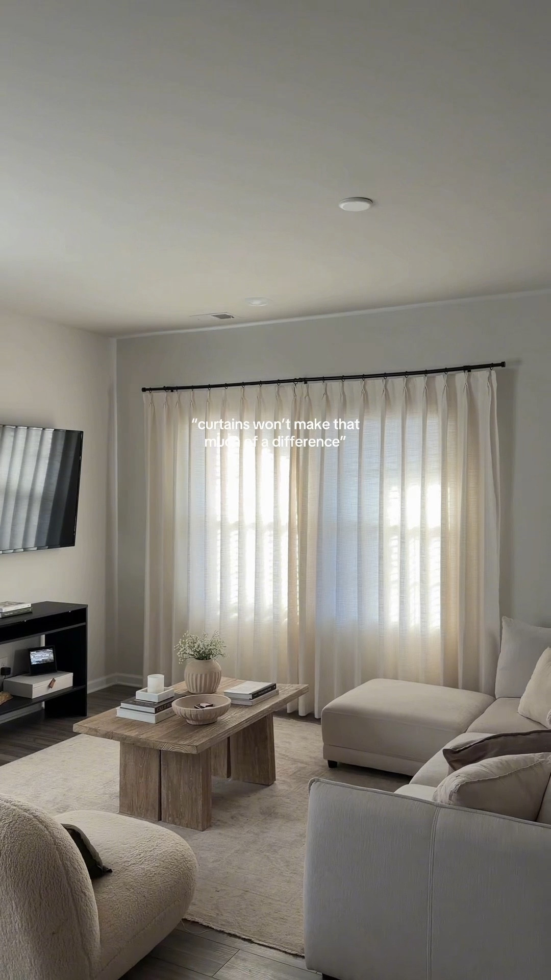 Curtain details:
Liz Linen Drape Pleated
Ivory White
Triple Pleat
Shading rate 60%
Memory training 


#LTKHome