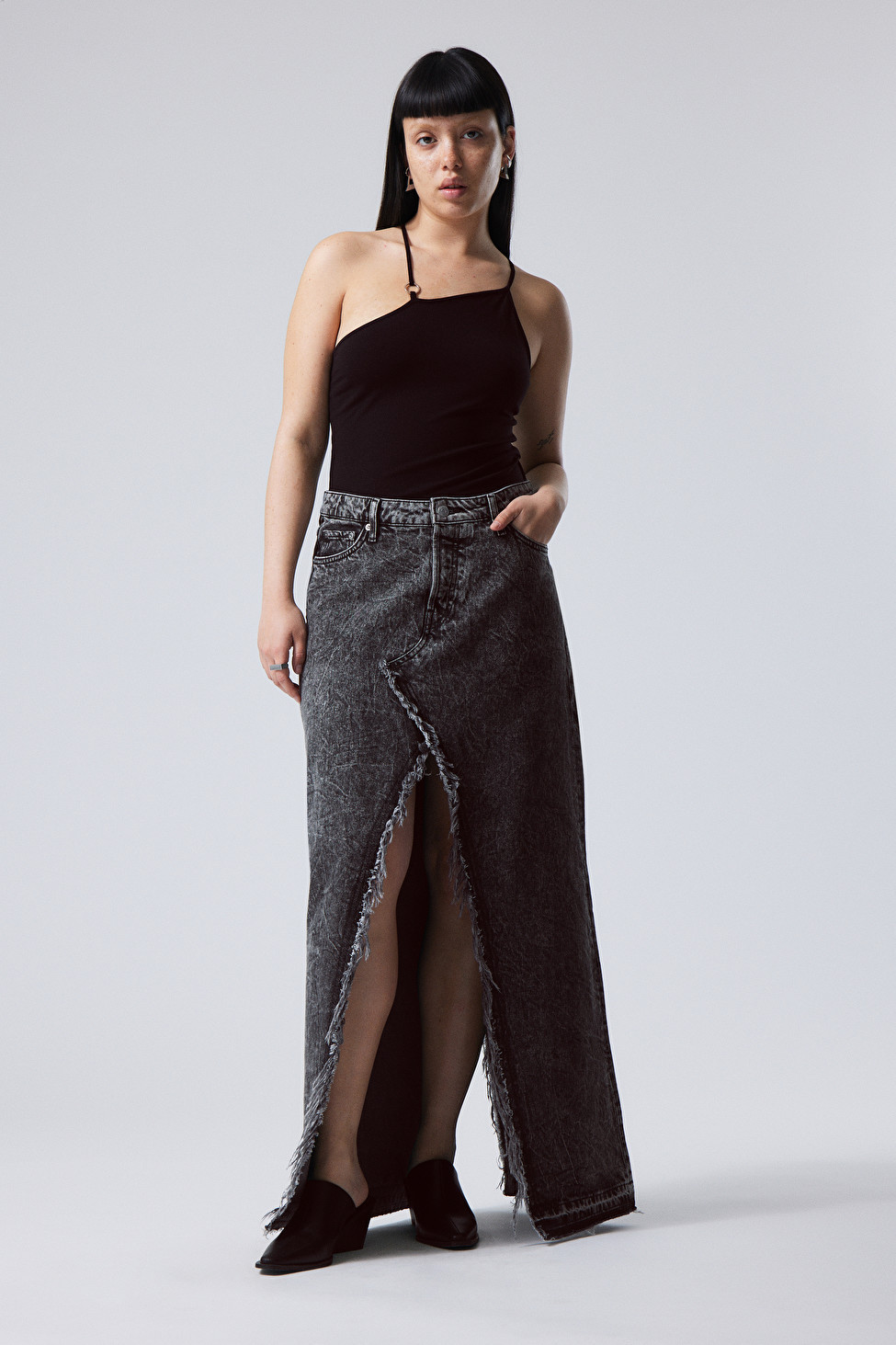 Rhea Long Denim Skirt | Weekday