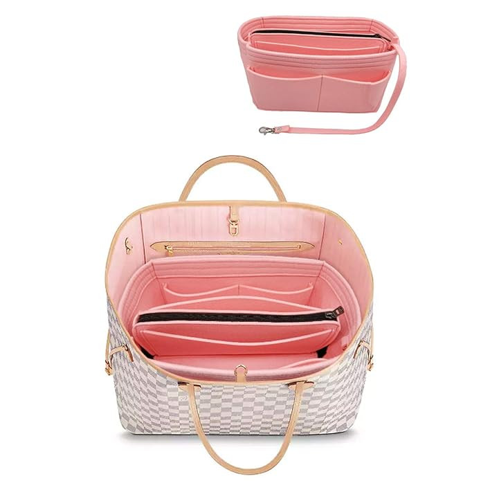 Felt Purse Bag Organizer Insert with zipper Bag Tote Shaper Fit Speedy Neverfull | Amazon (US)