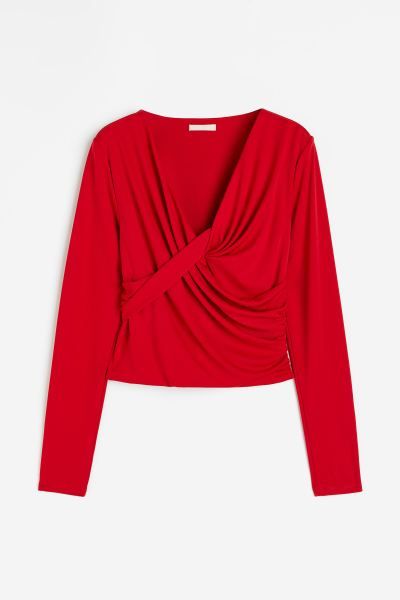 Jerseyshirt mit Twistdetail - Rot - Ladies | H&M DE | H&M (DE, AT, CH, NL, FI)