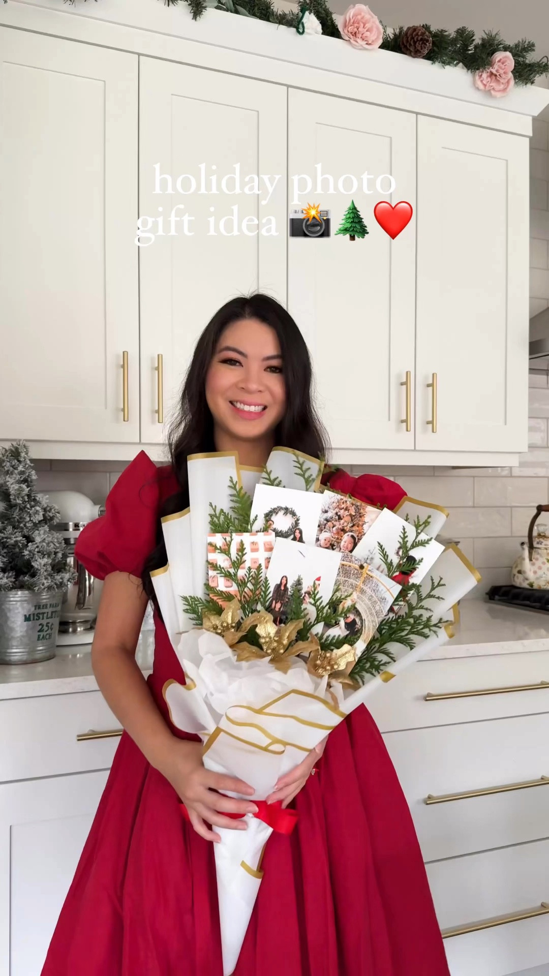 DIY photo bouquet Christmas gift idea using pictures printed with my HP Sprocket Studio Plus! 

Red satin ribbon, wooden skewers, wrapping paper, scotch magic tape, holiday dress 

#LTKGiftGuide #LTKHome #LTKHoliday