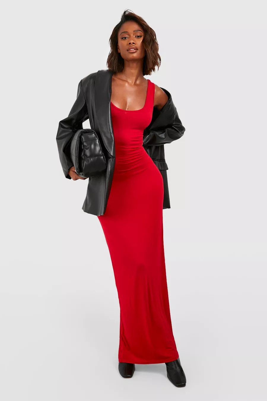 Red Basics Maxi Dress | Boohoo.com (UK & IE)