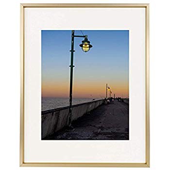 Golden State Art 11x14 Picture Frame - Gold Aluminum (Shiny Brushed) - Fit Photo 8x10 with Ivory ... | Amazon (US)