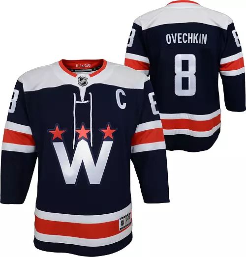 NHL Youth Washington Capitals Alexander Ovechkin #8 Navy Premier Jersey | Dick's Sporting Goods