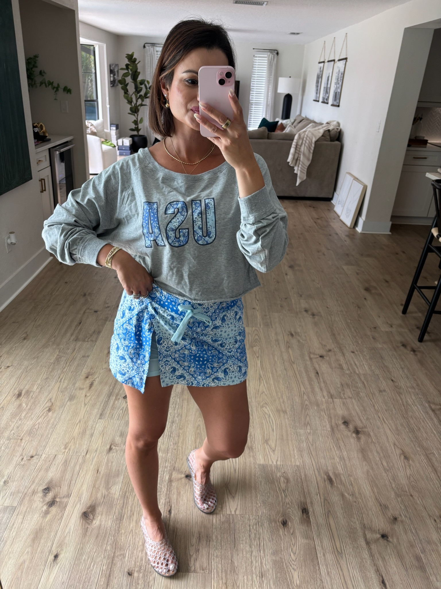 Love this off the shoulder cropped long sleeve top from @Target! So festive and perfect for a Memorial Day outfit. Pairs perfectly with this blue skort for an easy casual look!

#LTKootd #LTKgrwm #LTKdayinmylife