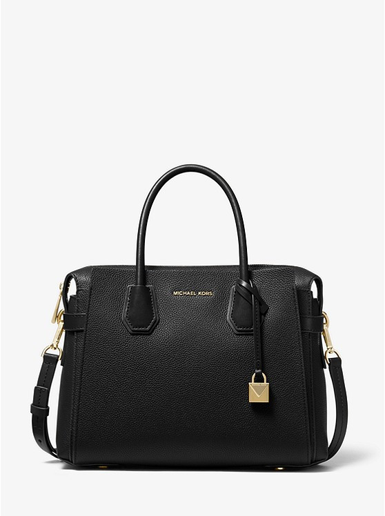 Mercer Medium Pebbled Leather Belted Satchel | Michael Kors US