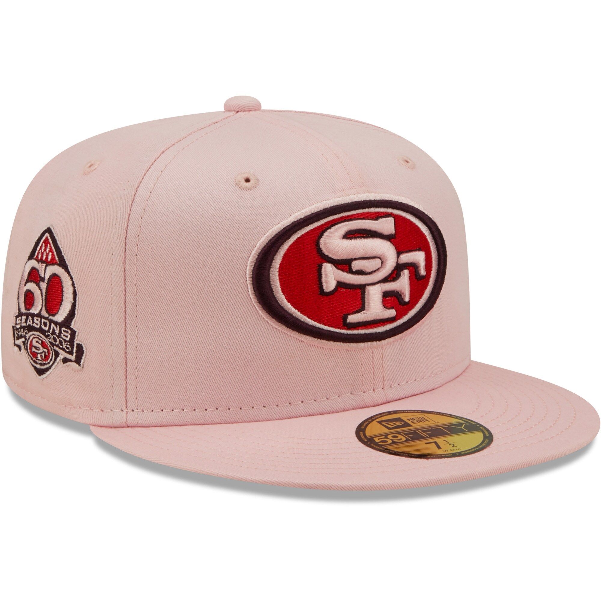 San Francisco 49ers New Era 60 Seasons The Pastels 59FIFTY Fitted Hat - Pink | Lids