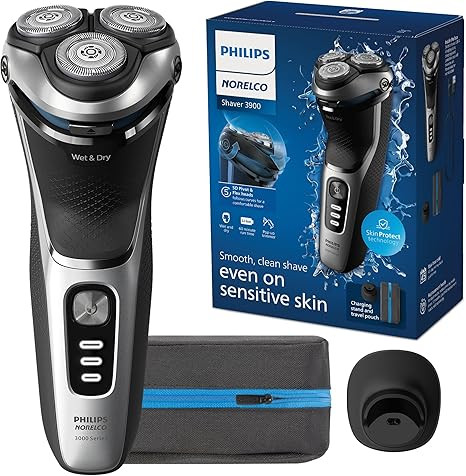 Philips Norelco Shaver 3900 Series, Wet and Dry Electric Shaver, P-Cap, Travel Pouch, Charging St... | Amazon (US)