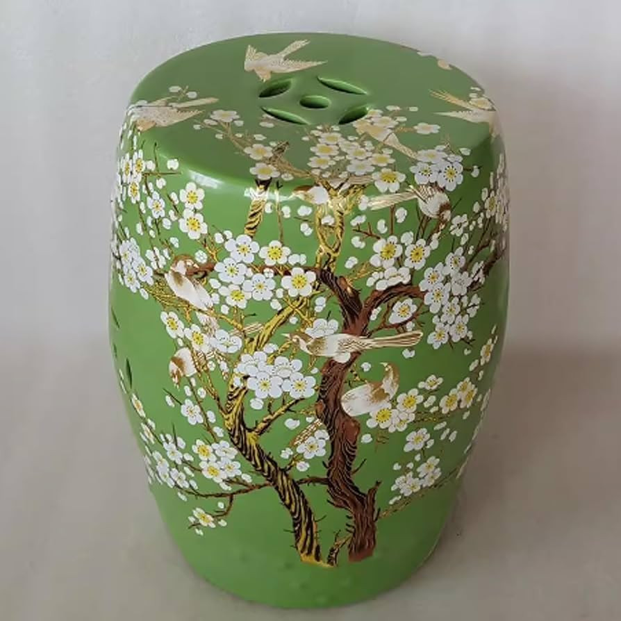 Chinese-Style Drum Stool, Ceramic Decorative Garden Stool, Glazed Hand-Painted Stool, Garden Deco... | Amazon (US)