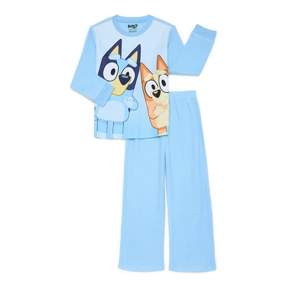 Disney Bluey Girls Long Sleeve Top and Pants Pajama Set, 2-Piece, Sizes 4-12 | Walmart (US)