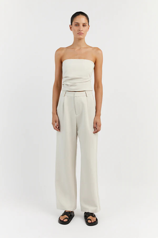 NILE BONE ROUCHED STRAPLESS TOP | DISSH