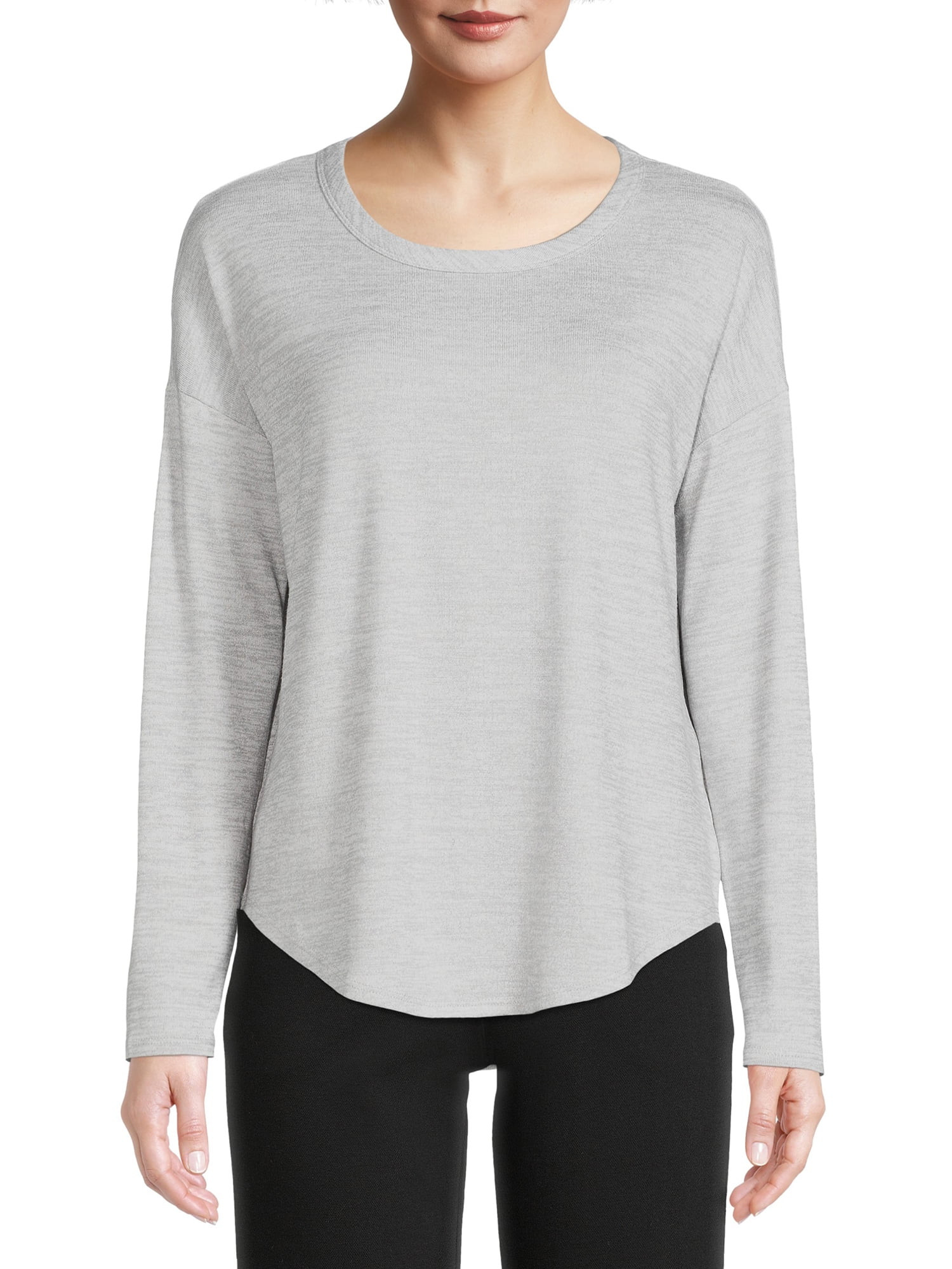 Time and Tru Women's Long Sleeve Hacci T-Shirt | Walmart (US)
