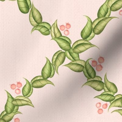 Chinoiserie Trellis in Ballet Slipper (faux grasscloth) | Spoonflower