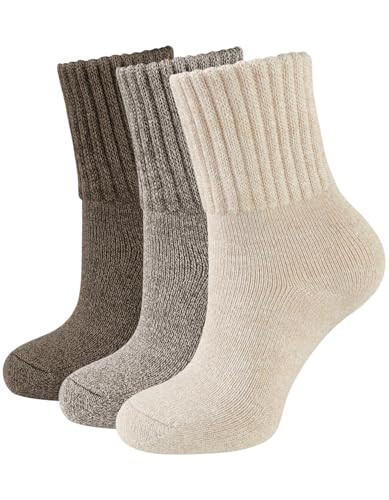 CLOSEMATE Boot Socks for Women Winter Thick Socks Warm Crew Socks Gift for Women 3 Pairs(Coffee Assorted-001) | Amazon (US)