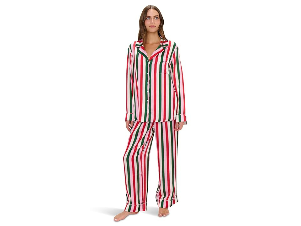 Show Me Your Mumu Classic Pajama Set Women's Pajama Sets Jolly Stripes Silky : XS, Spandex/Polyester | Zappos
