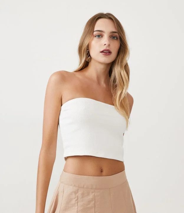 Blusa Tomara que Caia em Ribana com Textura Canelada Branco Neve | Renner (BR)