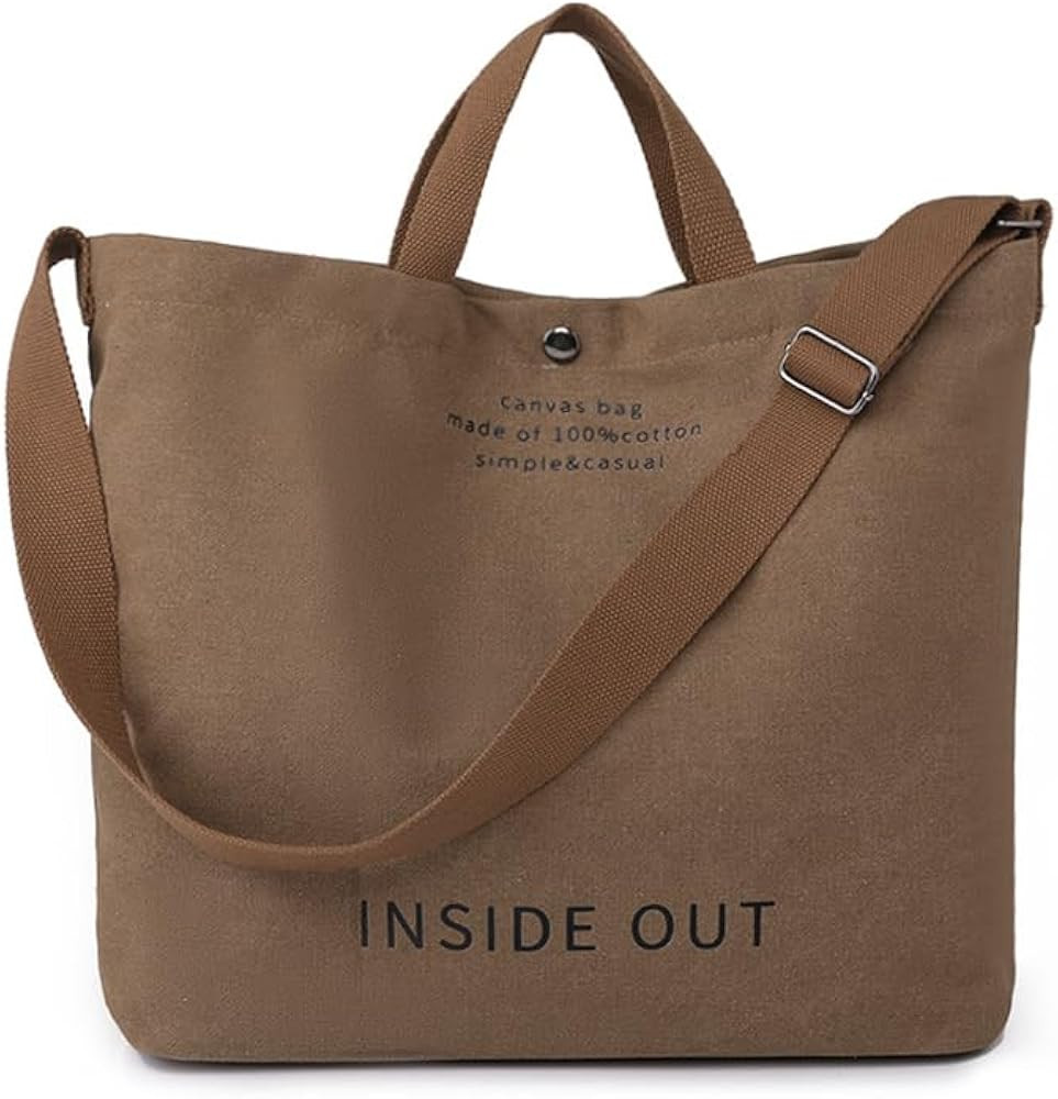 Women Large Canvas Tote Shoulder Bag Casual Work Bag Crossbody Top Handle Bag Crossbody Handbags | Amazon (US)