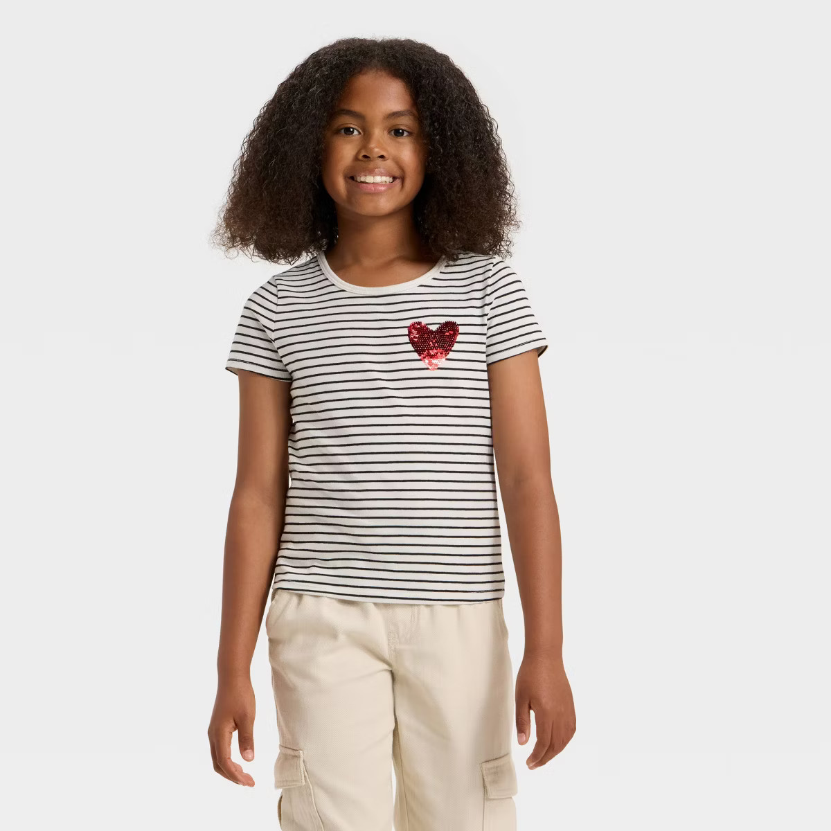 Girls' Short Sleeve Fitted Flip Sequin T-Shirt - Cat & Jack™ | Target