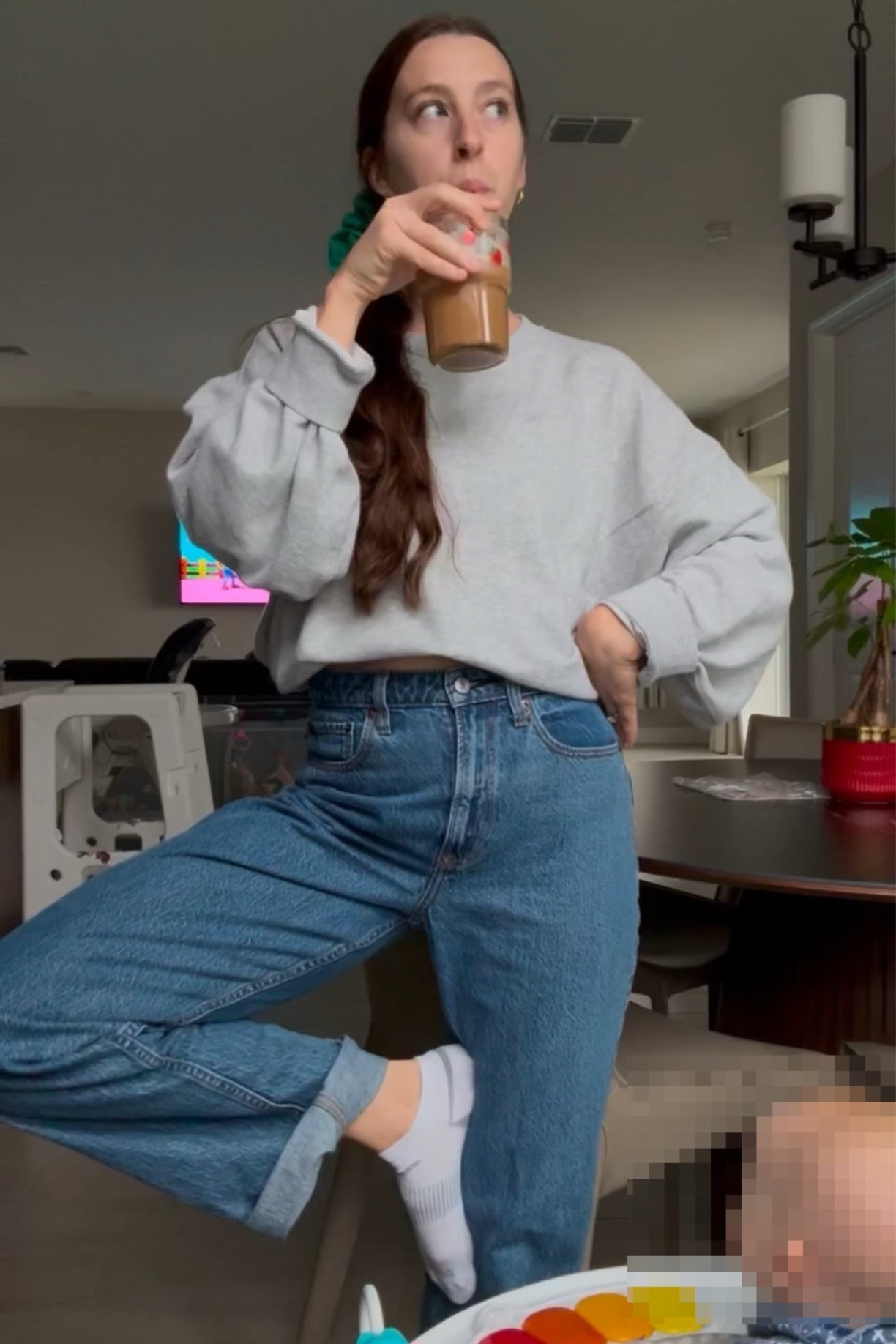 Wearing 26 in jeans. Sweatshirt is from last season but linked similar! 