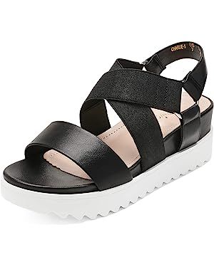 DREAM PAIRS Women’s Open Toe Ankle Strap Platform Wedge Sandals | Amazon (US)