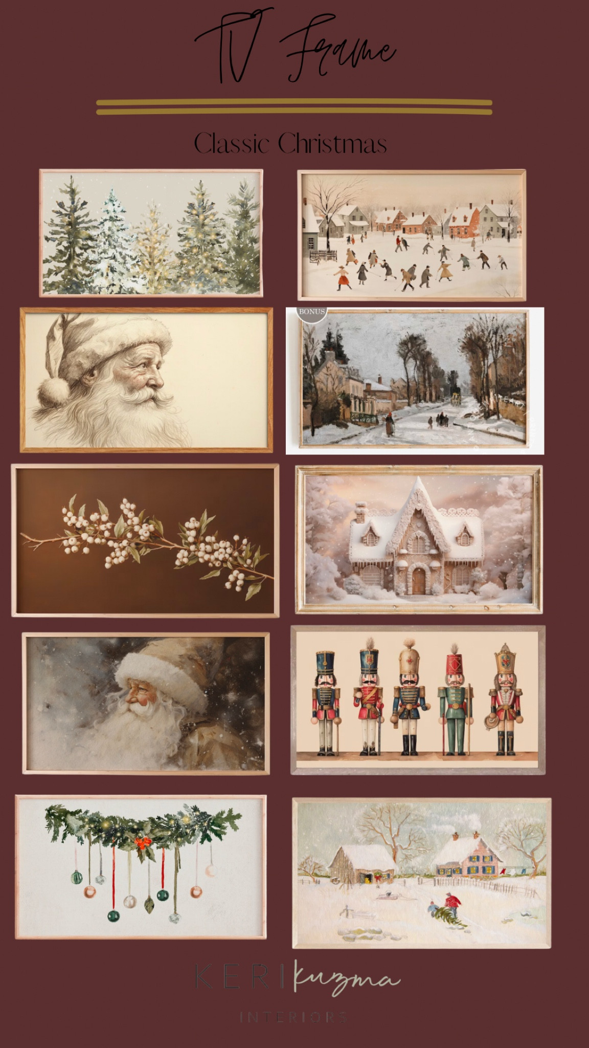 Christmas tv frame, Samsung tv frame, holiday tv frame, classic Christmas, Christmas decor, holiday decorating, mantel decor 

#LTKHoliday #LTKSeasonal #LTKhome