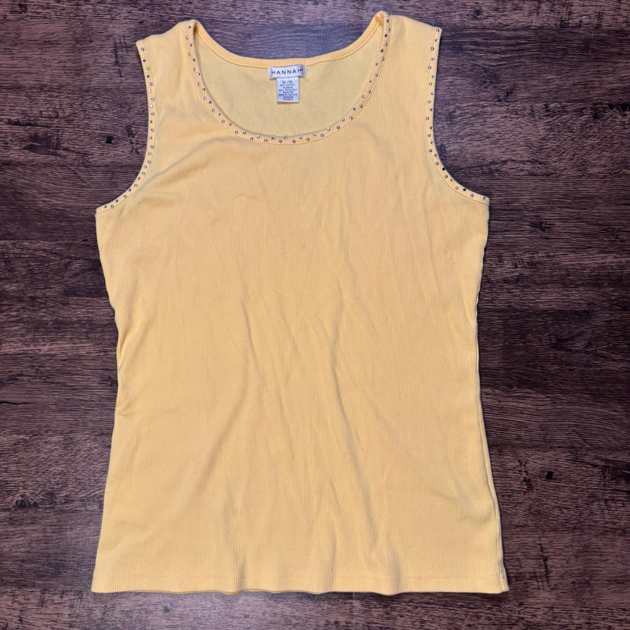 Hannah Women's Tank top - Yellow - XL | Depop US
