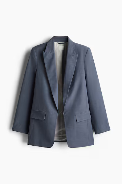 H & M - Lyocell-Blend Blazer - Blue | H&M (US + CA)