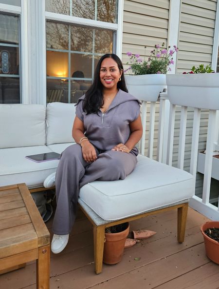 Outfit Idea for a casual Spring day! 🌸 This set is perfect for lounging, elevating for lunch out or Target runs! Scuba like material is a nice quality and set is available in several colors. I'm wearing size Medium. 

#LTKActive #LTKstyletip #LTKfindsunder50