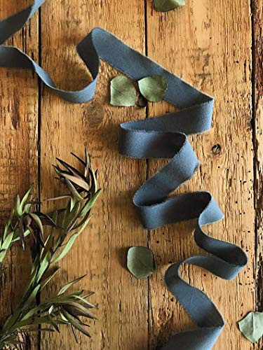Cold grey satin 1" wide ribbon, 5yd cotton frayed edges hand dyed, for Rustic wedding invitation ... | Amazon (US)