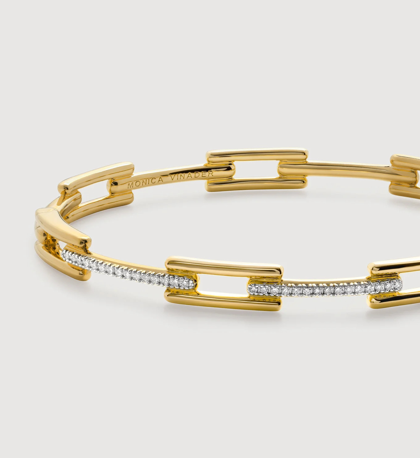 Signature Link Diamond Slim Bangle | Monica Vinader (US)
