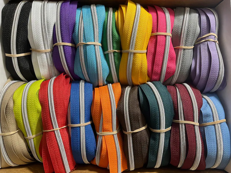 Zipper Tape 5 Zipper by the Yard-nylon Teeth-18 Colors-4 Finishes - Etsy | Etsy (US)